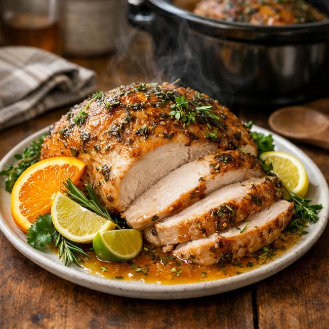 Herb-Infused Crock Pot Turkey Breast with Citrus Glaze