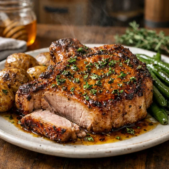Herb-Infused Honey Glazed Pork Chops