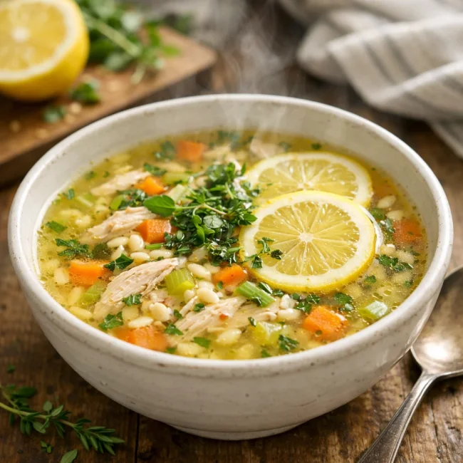 Herb-Infused Lemon Chicken Soup