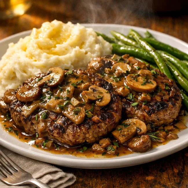 Herb-Infused Mushroom Salisbury Steak