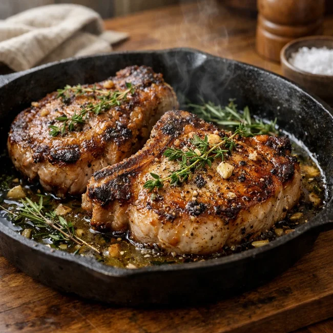Herb-Infused Pan-Fried Pork Chops