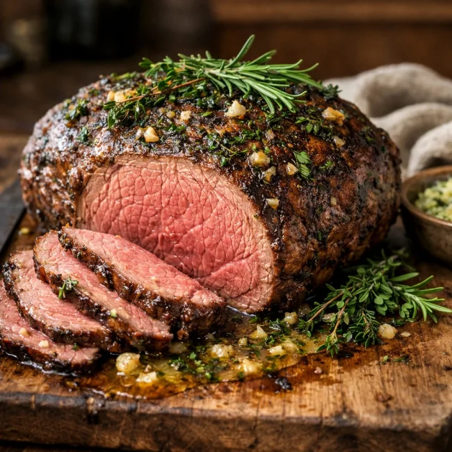 Herb-Infused Roast Beef with Garlic Butter