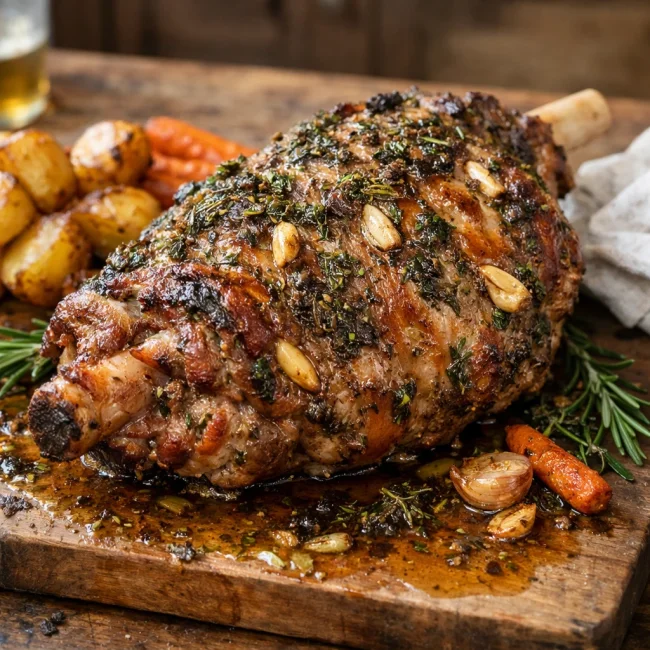 Herb-Infused Roast Leg of Lamb