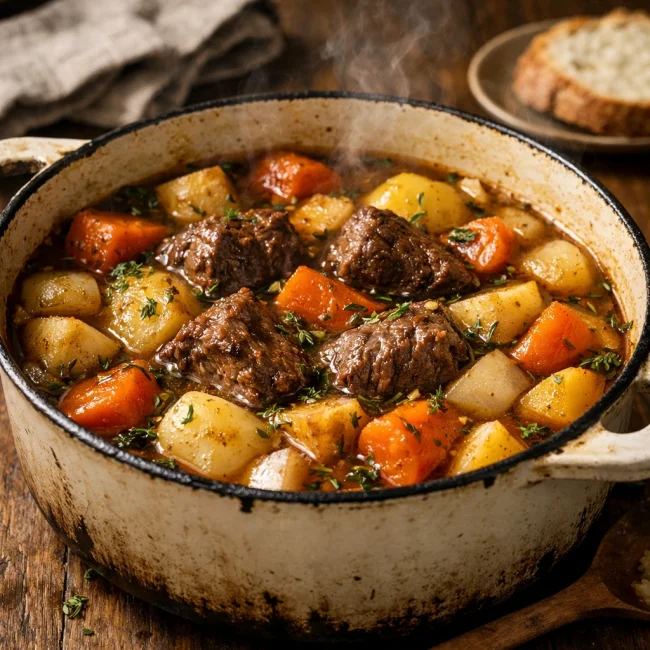 Herb-Infused Root Vegetable Beef Stew