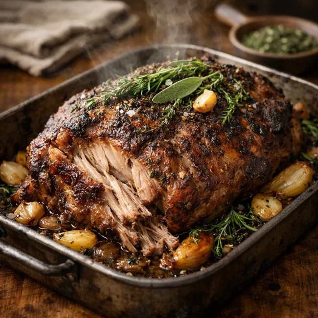 Herb-Infused Slow-Roasted Pork Shoulder