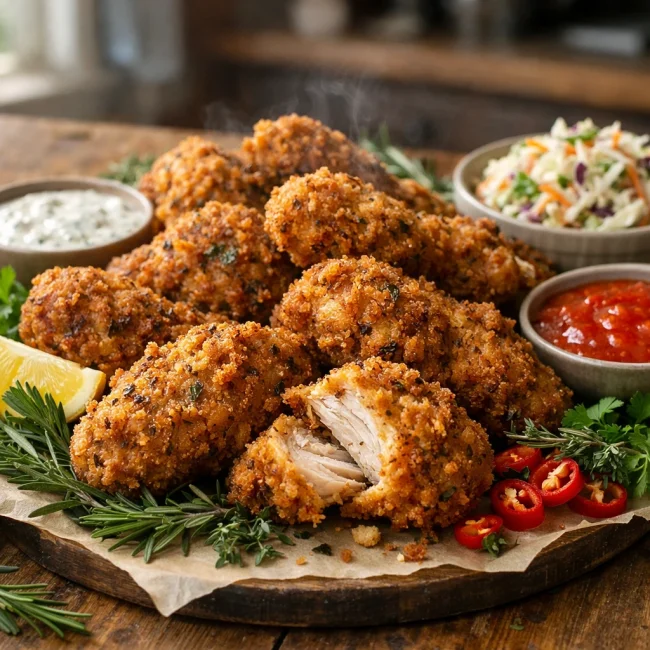 Herb-Infused Spicy Fried Chicken