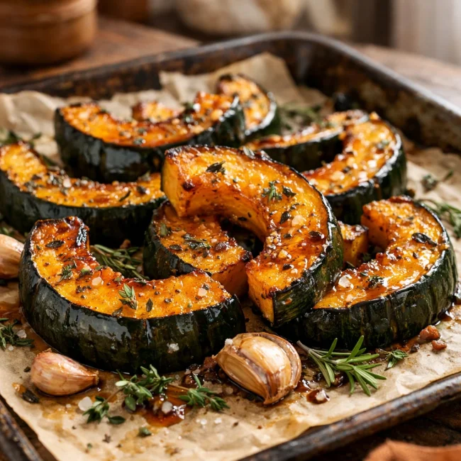 Herb-Roasted Acorn Squash with Maple Glaze