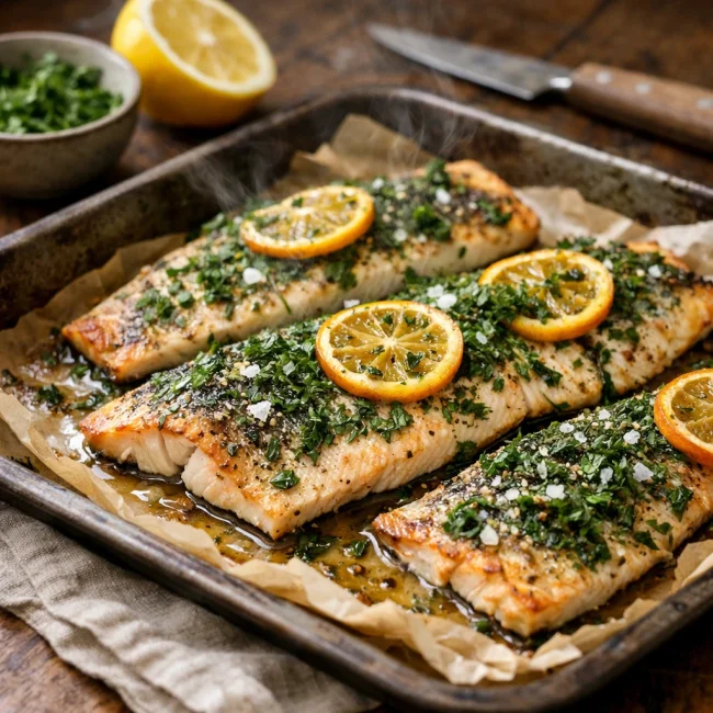 Herbed Baked Trout Fillets