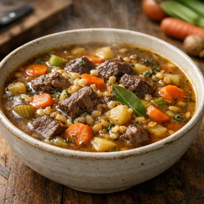 Herbed Beef Barley Vegetable Soup