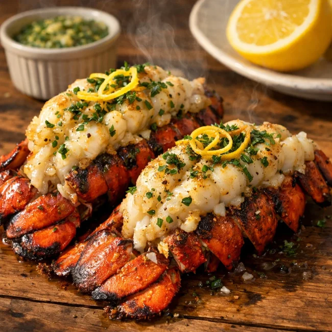 Herbed Butter Broiled Lobster Tails