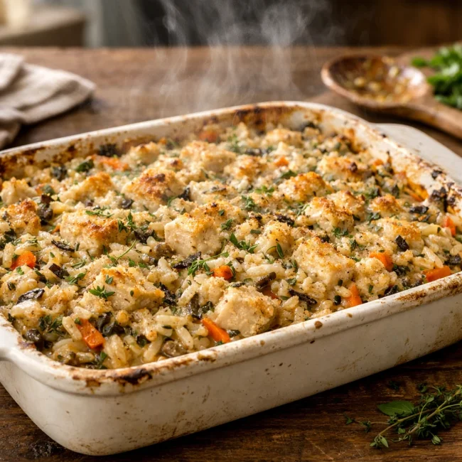 Herbed Chicken and Wild Rice Casserole