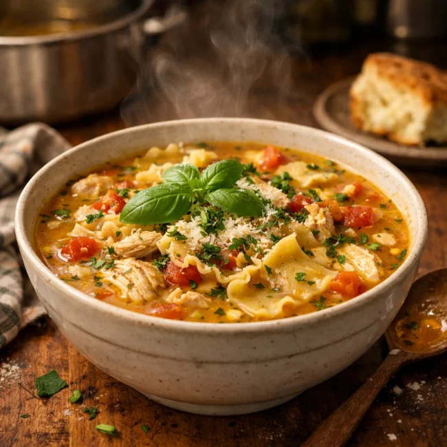 Herbed Chicken Lasagna Soup