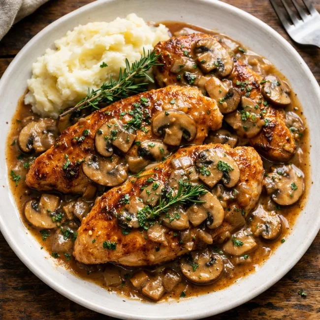 Herbed Chicken Marsala with Creamy Mushroom Sauce