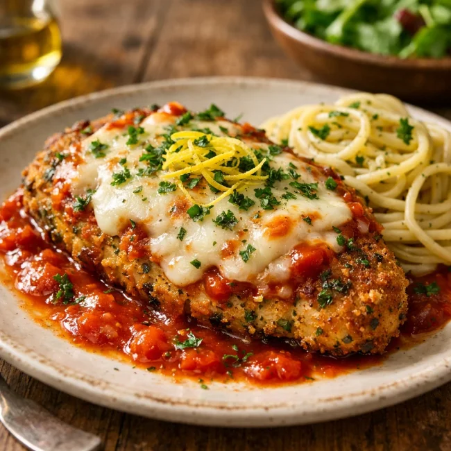 Herbed Chicken Parmesan with Lemon Zest