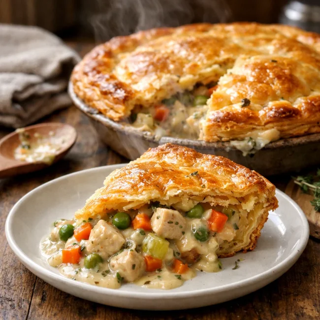 Herbed Chicken Pot Pie with Puff Pastry