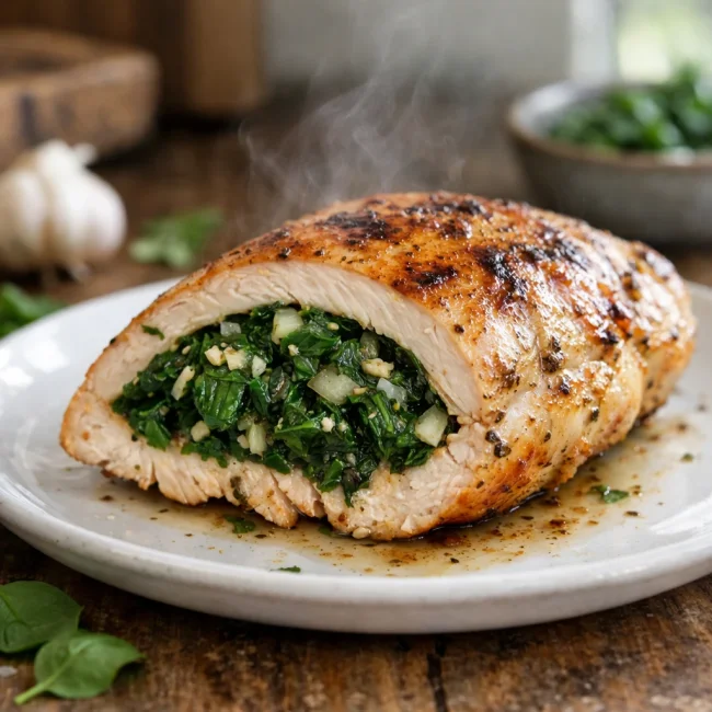 Herbed Chicken with Spinach Filling