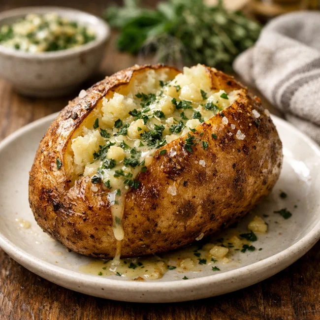 Herbed Garlic Butter Baked Potato