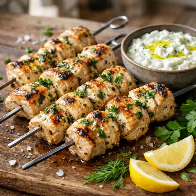 Herbed Lemon Chicken Skewers