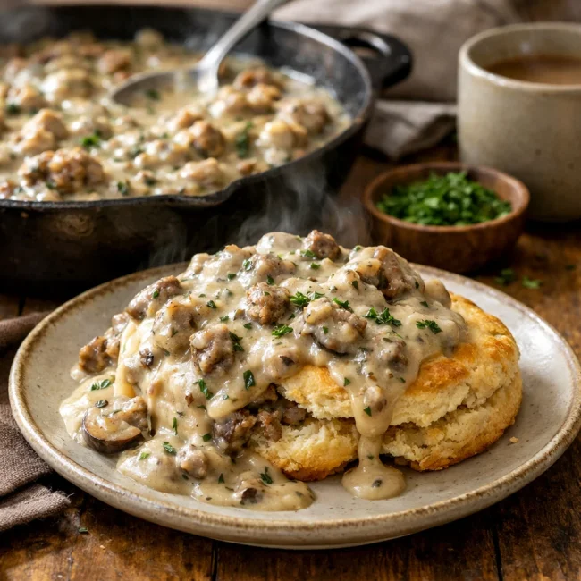 Herbed Mushroom Sausage Gravy