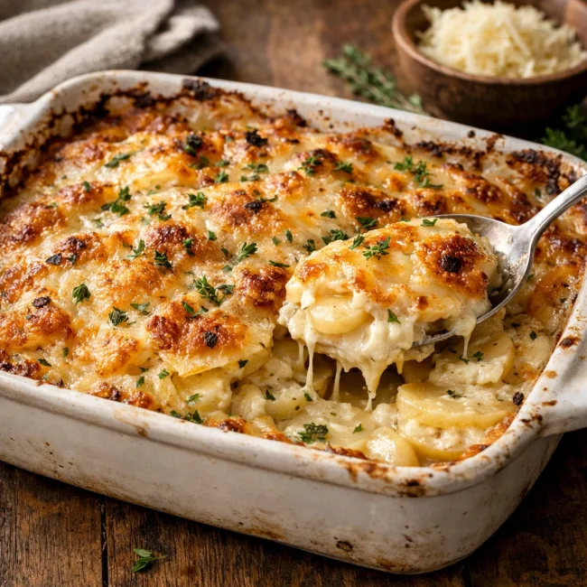Herbed Scalloped Potatoes with Gruyère