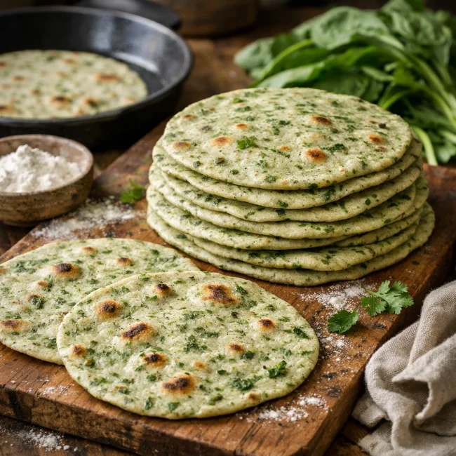 Herbed Spinach Flour Tortillas