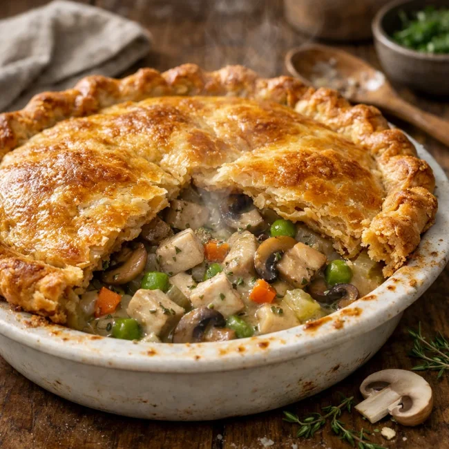 Herbed Turkey & Mushroom Pot Pie