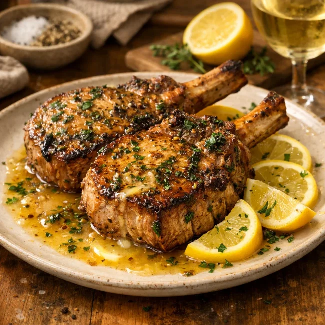 Herbed Veal Chops with Lemon Butter