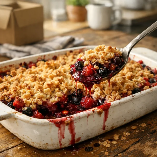 Homemade Mixed Berry Crumble