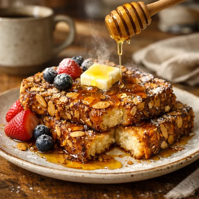 Honey Almond Crusted French Toast