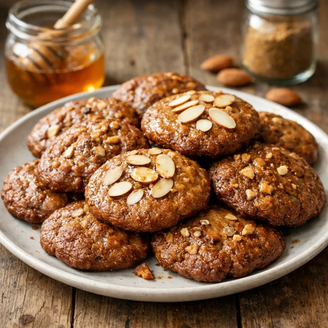 Honey Almond Gingerbread Cookies
