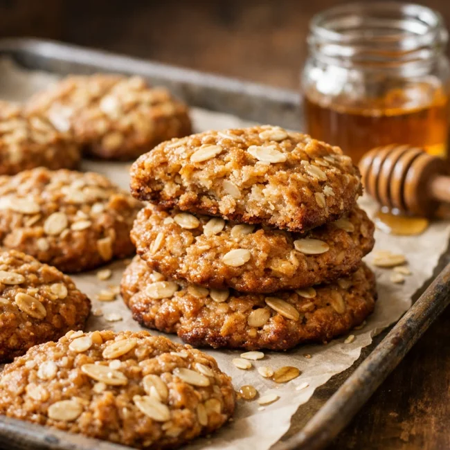 Honey Almond Oat Cookies