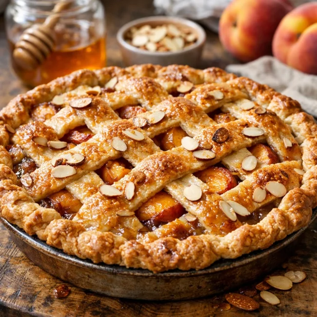 Honey Almond Peach Pie