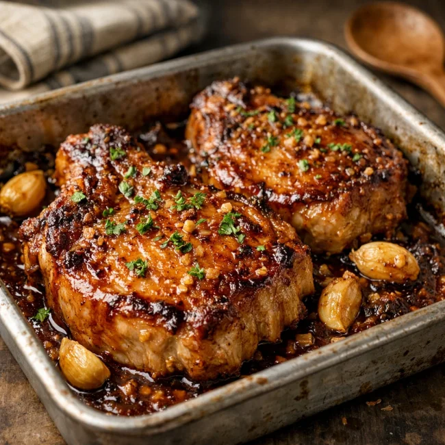 Honey Garlic Baked Pork Chops