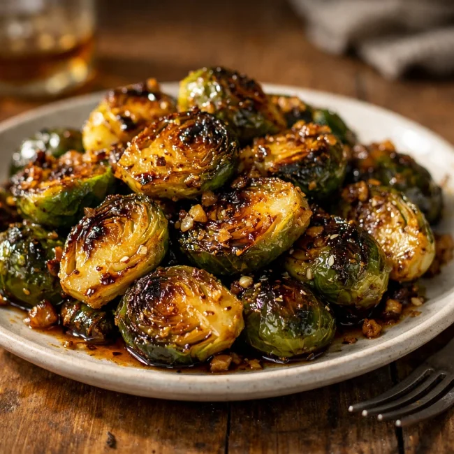 Honey Garlic Glazed Brussel Sprouts