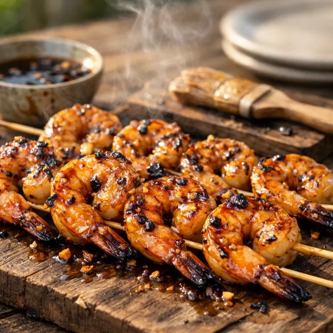 Honey Glazed Grilled Shrimp