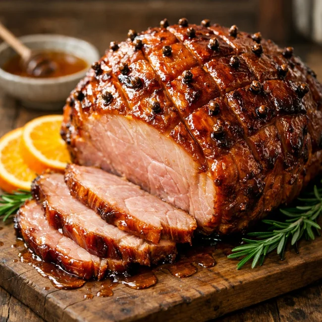 Honey-Glazed Ham with Cloves