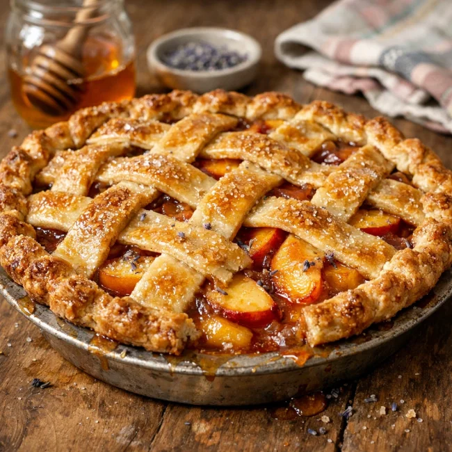 Honey Lavender Peach Pie