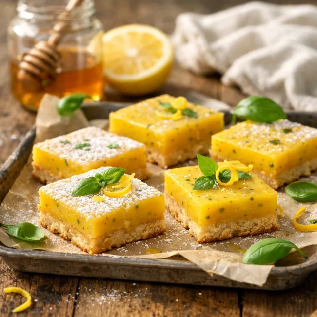 Honey Lemon Basil Bars