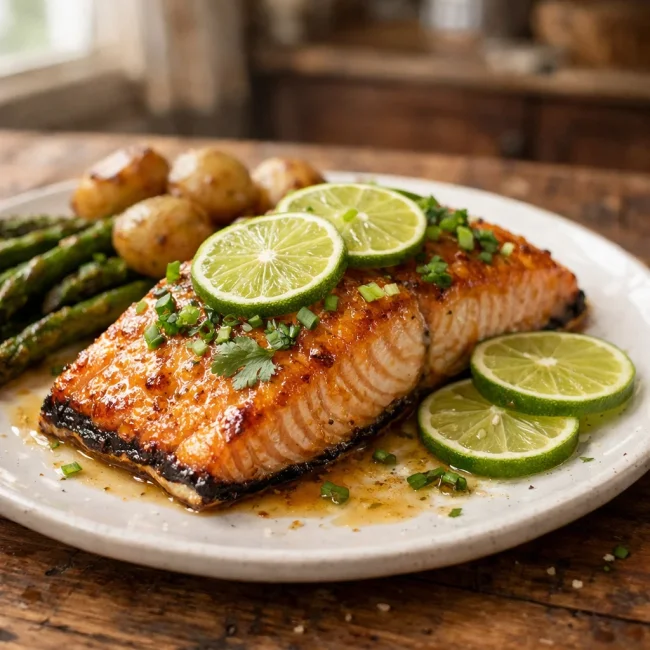 Honey Lime Glazed Baked Salmon