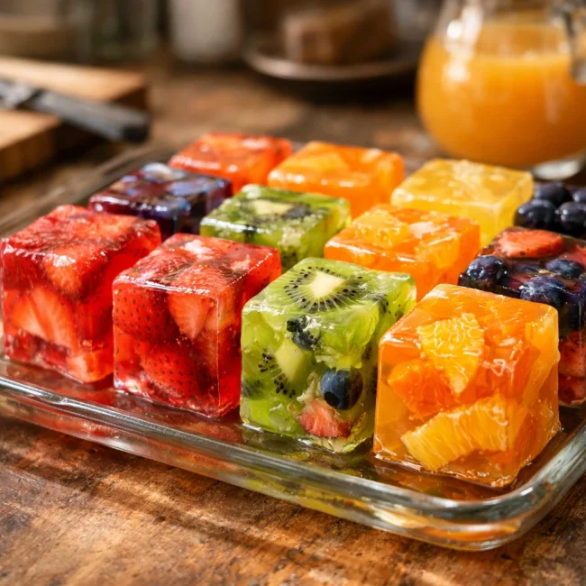 Jiggly Fruit Gel Cubes
