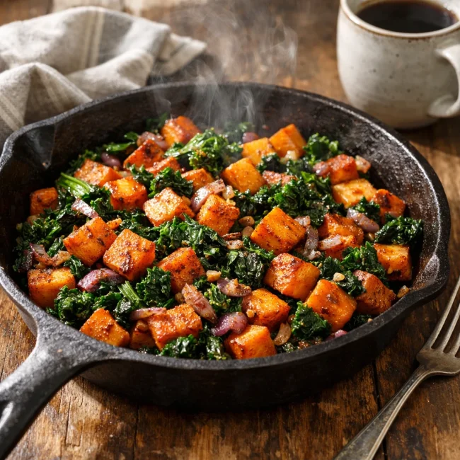Kale and Sweet Potato Hash