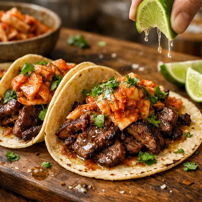 Korean-Inspired Kimchi Tacos