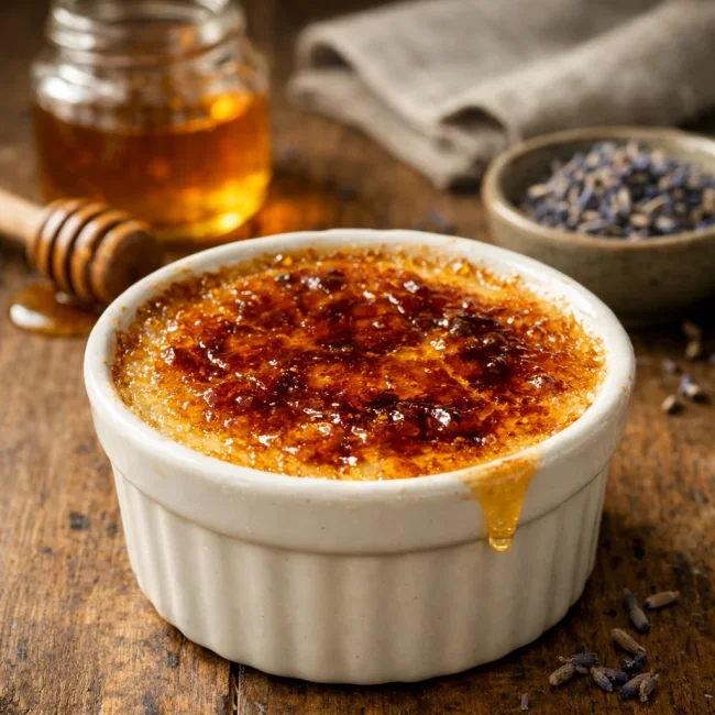 Lavender Honey Creme Brulee