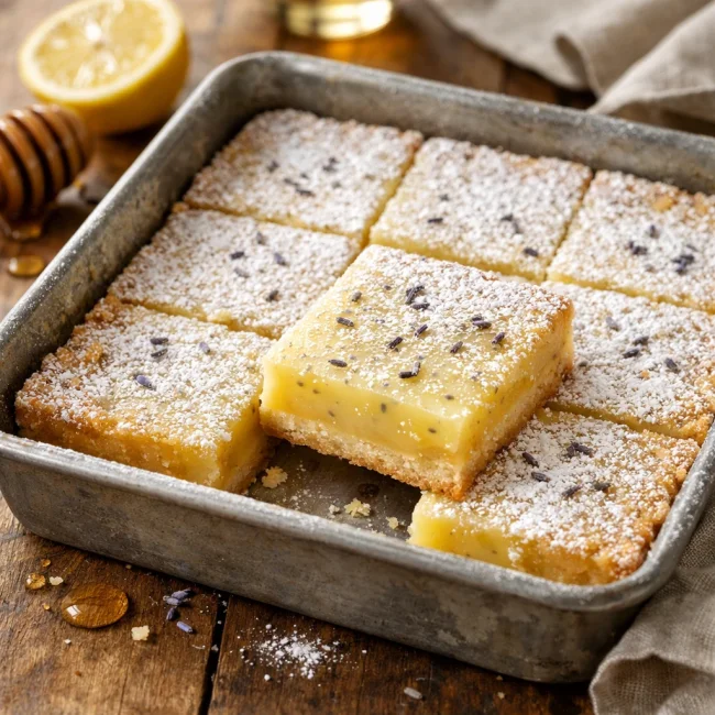 Lavender Honey Lemon Bars