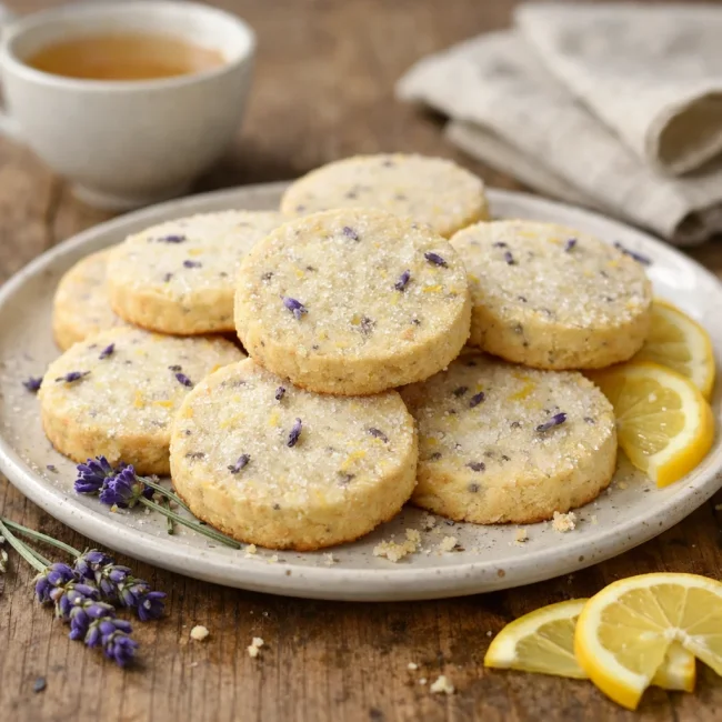 Lavender Lemon Shortbread Cookies