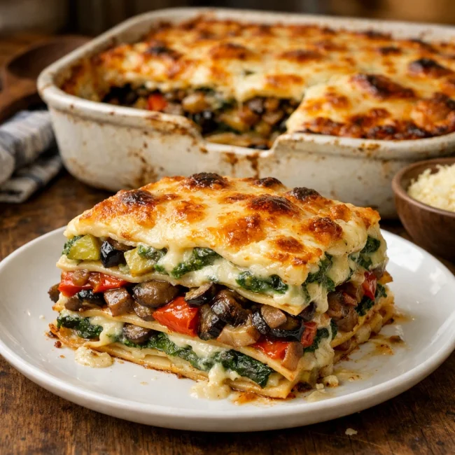 Layered Vegetable and Mushroom Lasagna