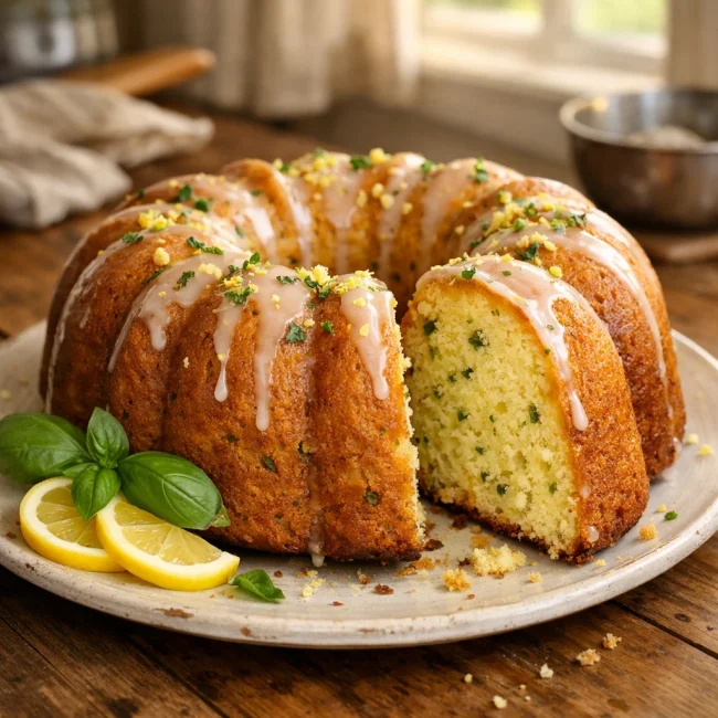 Lemon Basil Bundt Cake