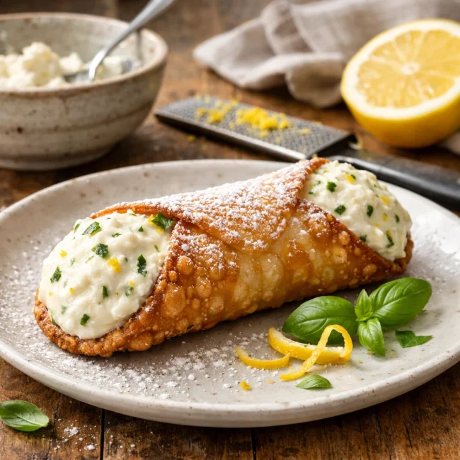 Lemon Basil Cannoli