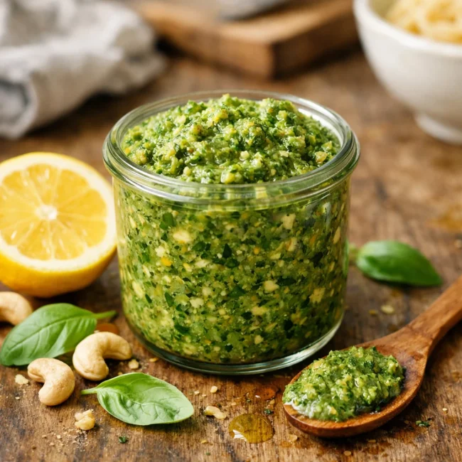 Lemon Basil Cashew Pesto