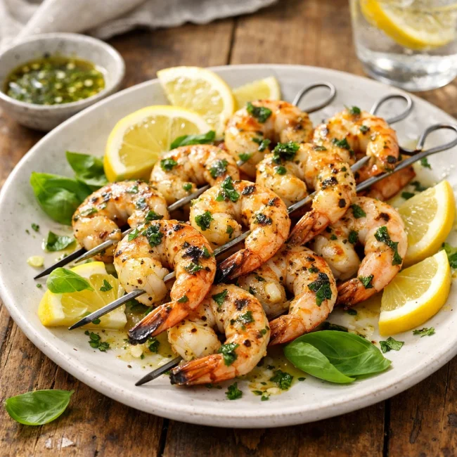 Lemon Basil Grilled Shrimp